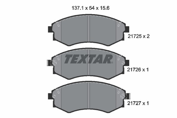 Bromsbeläggsats, Framaxel Textar 2172502 TEXTAR