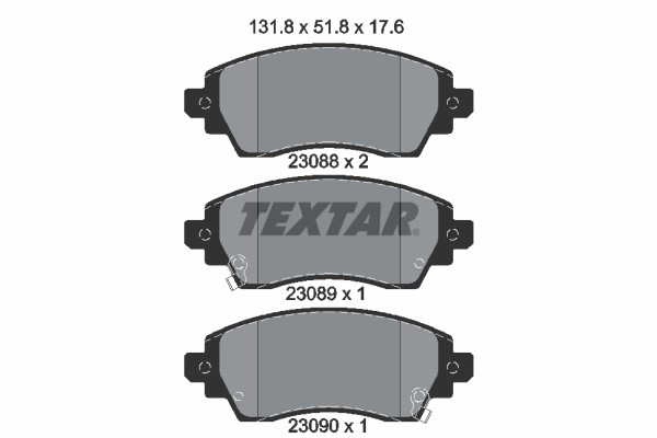 Bromsbeläggsats, Framaxel Textar 2308801 TEXTAR
