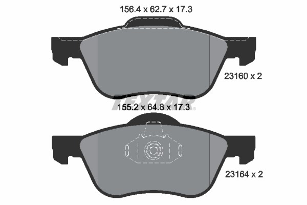 Bromsbeläggsats, Framaxel Textar 2316001 TEXTAR Bromsbeläggsats, Framaxel Textar 2316001 TEXTAR