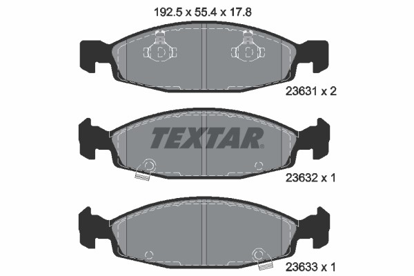 Bromsbeläggsats, Framaxel Textar Q+ 2363101 TEXTAR
