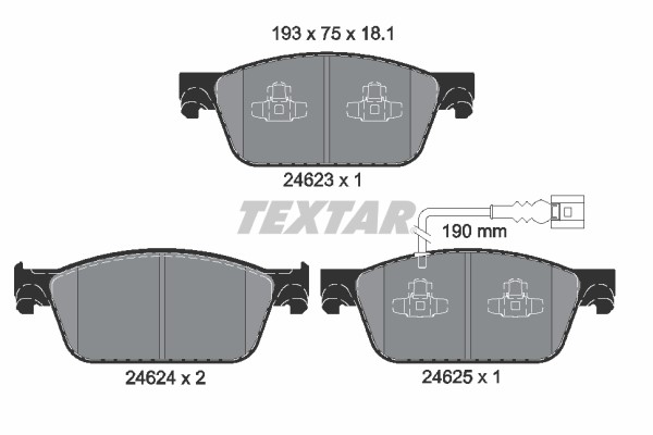 Bromsbeläggsats, Framaxel Textar Q+ 2462301 TEXTAR