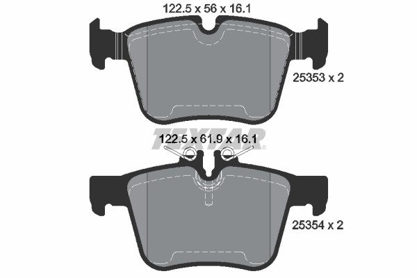 Bromsbeläggsats, Bakaxel Textar Q+ 2535301 TEXTAR
