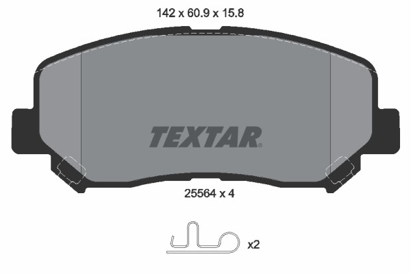 Bromsbeläggsats, Framaxel Textar 2556401 TEXTAR