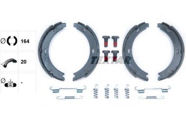 Bromsbackar, sats, parkeringsbroms, Bakaxel Textar 91032800 TEXTAR