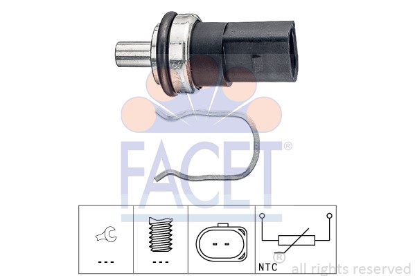 Sensor, bränsletemperatur, Bränsleledning Facet 7.3376 FACET