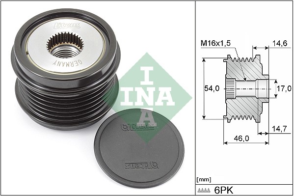Frihjulskoppling, generator Ina 535 0308 10 INA