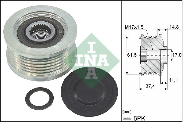 Frihjulskoppling, generator Ina 535 0348 10 INA