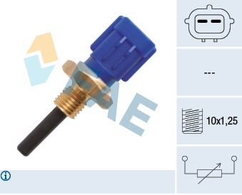 Sensor, insugslufttemperatur, Insugssidan, Nedre Fae 33176 FAE