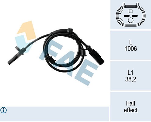 ABS-givare, Sensor, hjulvarvtal, Bakaxel Fae 78170 FAE