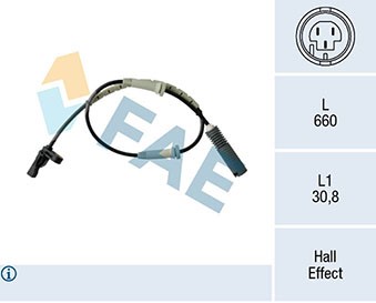 ABS-givare, Sensor, hjulvarvtal, Framaxel Fae 78183 FAE
