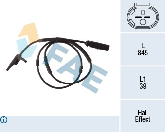 ABS-givare, Sensor, hjulvarvtal, Bakaxel Fae 78292 FAE
