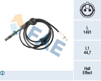 ABS-givare, Sensor, hjulvarvtal, Bakaxel vänster Fae 78301 FAE