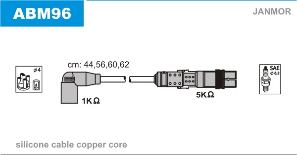 Tändkabelsats Janmor ABM96 JANMOR