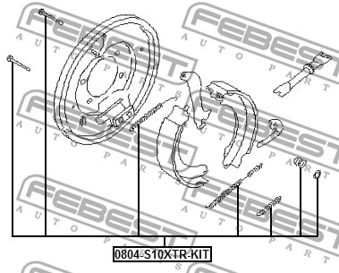 Tillbehörssats, bromsbackar, parkeringsbroms Febest 0804-S10XTR-K FEBEST