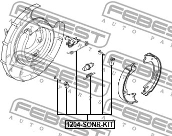 Tillbehörssats, bromsbackar, parkeringsbroms Febest 1204-SONR-KIT FEBEST