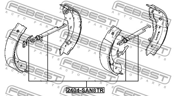 Inställning, trumbroms Febest 2404-SAN8TR FEBEST