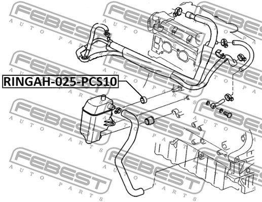 Packningssats, EGR-system Febest RINGAH-025-PCS10 FEBEST Packningssats, EGR-system Febest RINGAH-025-PCS10 FEBEST