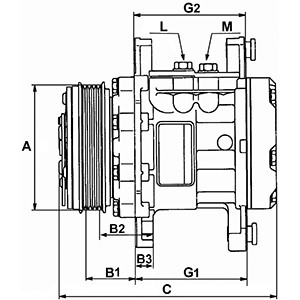 Kompressor, klimatanläggning 12V Hc-cargo 240663 HC-Cargo