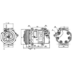 Kompressor, klimatanläggning 12V Hc-cargo 241889 HC-Cargo