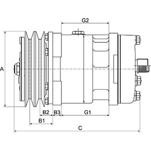 Kompressor, klimatanläggning 12V Hc-cargo 241889 HC-Cargo