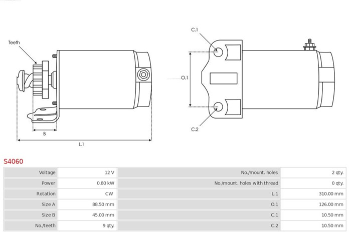 Startmotor 12V As-pl Brand new | as-pl | starters | lrs101 S4060 AS-PL