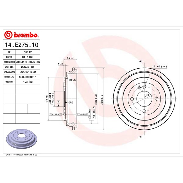 Bromstrumma, Bakaxel Brembo 14.E275.10 BREMBO