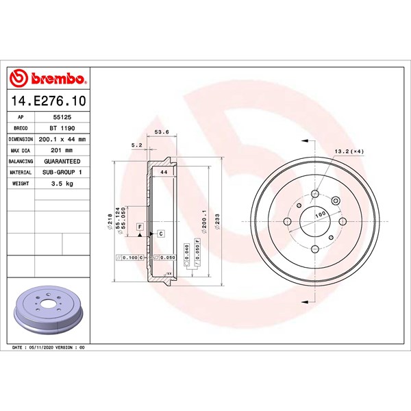 Bromstrumma, Bakaxel Brembo 14.E276.10 BREMBO