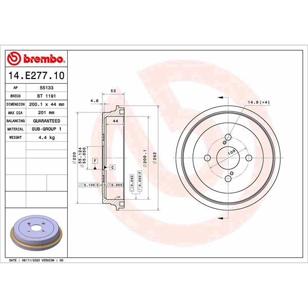Bromstrumma, Bakaxel Brembo 14.E277.10 BREMBO