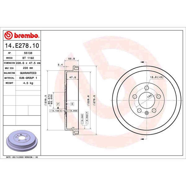 Bromstrumma, Bakaxel Brembo 14.E278.10 BREMBO