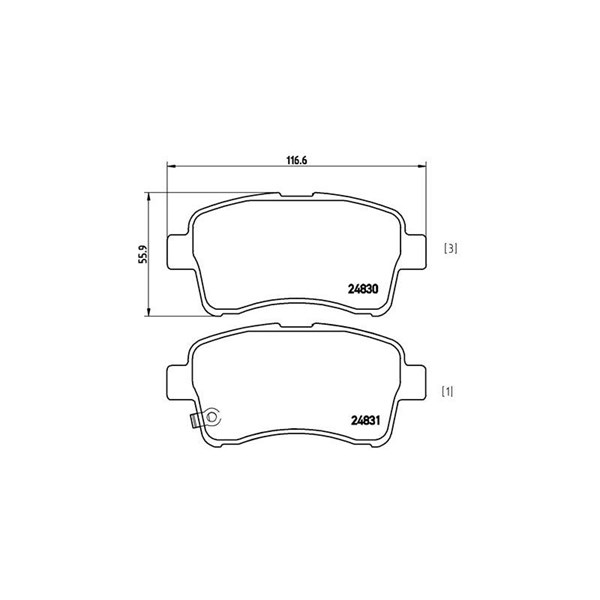 Bromsbeläggsats, Framaxel Brembo P 79 021 BREMBO