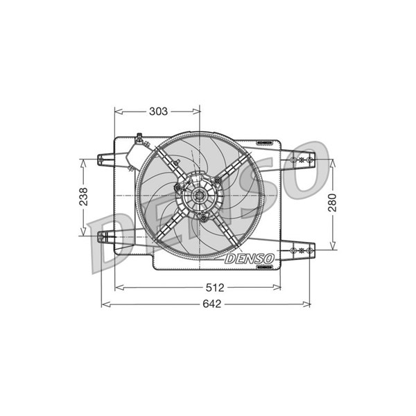 Fläkt, kylare 12V Denso DER01011 DENSO