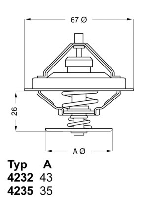 Termostat, kylvätska Borgwarner (wahler) 4235.80D BorgWarner (Wahler)