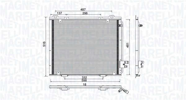 Kondensor, klimatanläggning Magneti marelli 350203889000 MAGNETI MARELLI