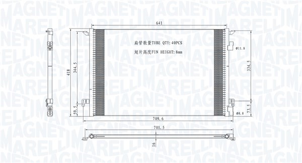 Kondensor, klimatanläggning Magneti marelli 350203892000 MAGNETI MARELLI Kondensor, klimatanläggning Magneti marelli 350203892000 MAGNETI MARELLI