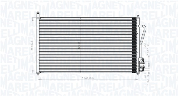 Kondensor, klimatanläggning Magneti marelli 350203898000 MAGNETI MARELLI