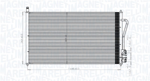 Kondensor, klimatanläggning Magneti marelli 350203898000 MAGNETI MARELLI