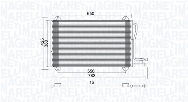 Kondensor, klimatanläggning Magneti marelli 350203913000 MAGNETI MARELLI