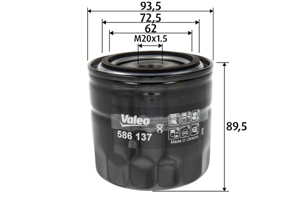 Oljefilter Valeo 586137 VALEO