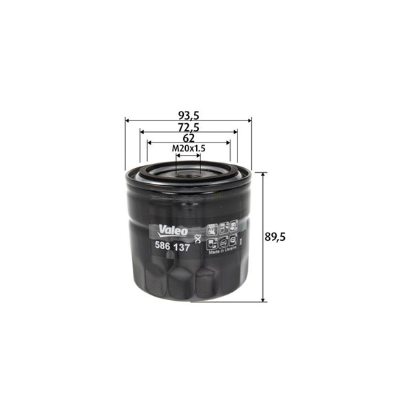Oljefilter Valeo 586137 VALEO