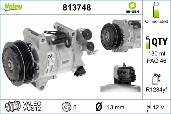 Kompressor, klimatanläggning 12V Valeo 813748 VALEO