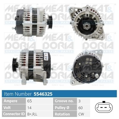 Generator 14V 65A Meat & doria 5546325 MEAT & DORIA