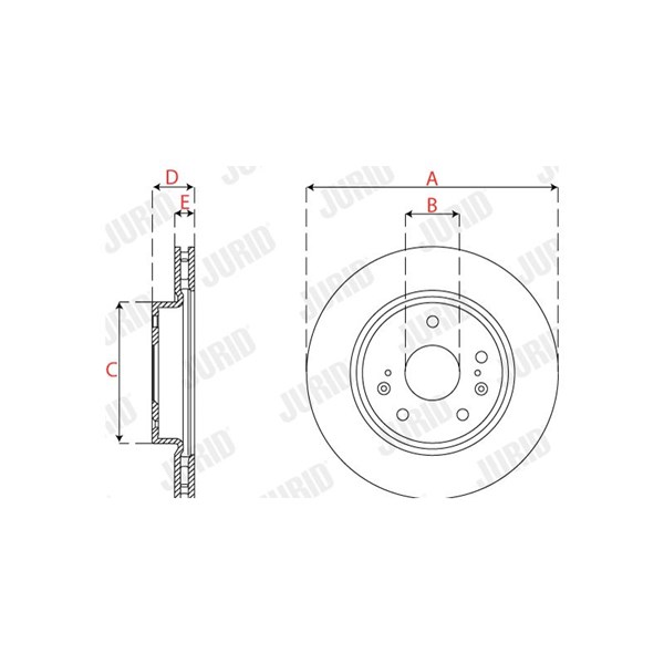Bromsskiva Ventilerad, Framaxel Jurid 563279JC JURID