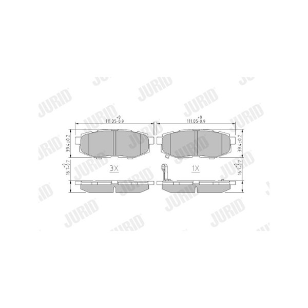 Bromsbeläggsats, Bakaxel Jurid 573959J JURID