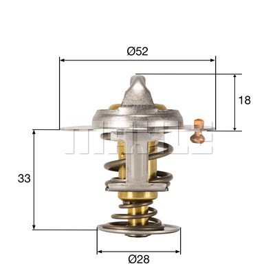 Termostat, kylvätska, Vänster Mahle Behr TX 327 92D MAHLE