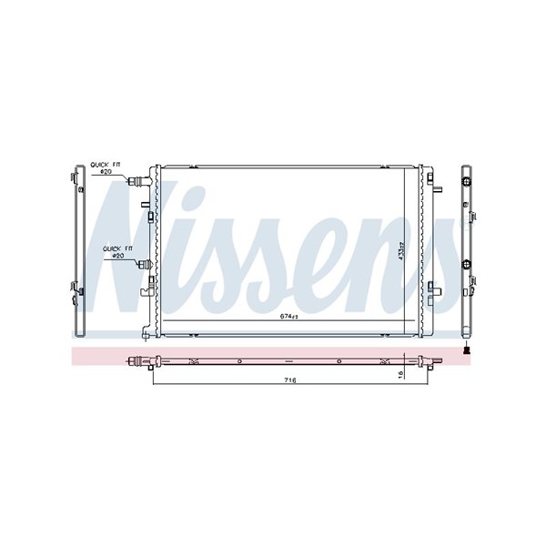 Kylare, motorkylning Nissens 606762 NISSENS