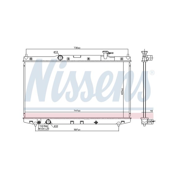 Kylare, motorkylning Nissens 606841 NISSENS Kylare, motorkylning Nissens 606841 NISSENS