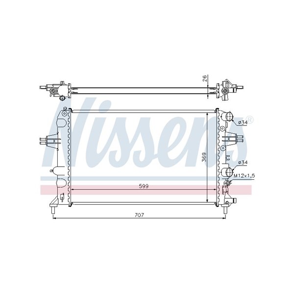 Kylare, motorkylning Nissens 63095A NISSENS