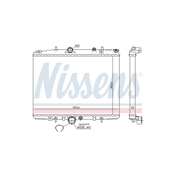 Kylare, motorkylning Nissens ** first fit ** 63705A NISSENS