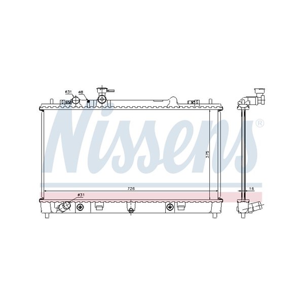 Kylare, motorkylning Nissens 68508 NISSENS
