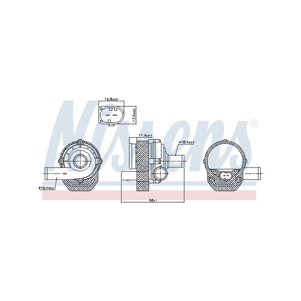 Vattenpump 12V Nissens ** first fit ** 831057 NISSENS